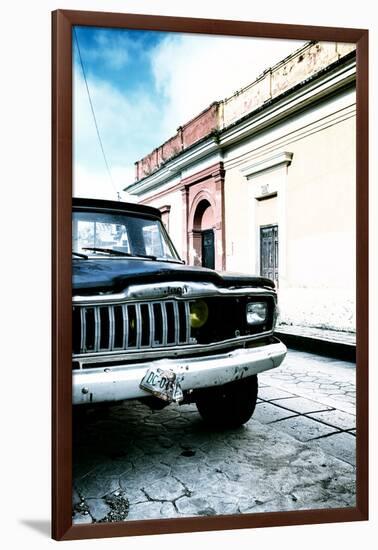 ¡Viva Mexico! Collection - Old Black Jeep and Colorful Street V-Philippe Hugonnard-Framed Photographic Print