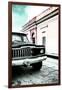 ¡Viva Mexico! Collection - Old Black Jeep and Colorful Street VII-Philippe Hugonnard-Framed Photographic Print