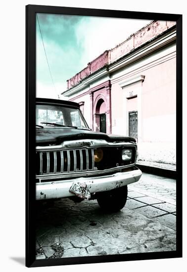 ¡Viva Mexico! Collection - Old Black Jeep and Colorful Street VII-Philippe Hugonnard-Framed Photographic Print