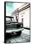 ¡Viva Mexico! Collection - Old Black Jeep and Colorful Street VII-Philippe Hugonnard-Framed Stretched Canvas