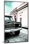 ¡Viva Mexico! Collection - Old Black Jeep and Colorful Street VII-Philippe Hugonnard-Mounted Photographic Print