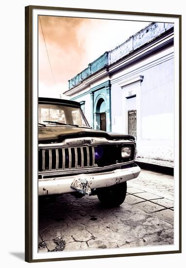 ¡Viva Mexico! Collection - Old Black Jeep and Colorful Street VIII-Philippe Hugonnard-Framed Premium Photographic Print