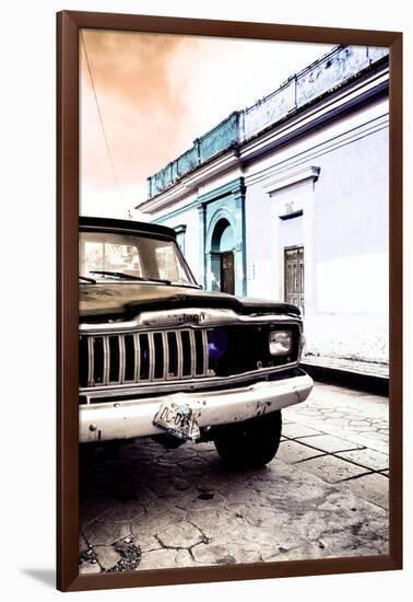 ¡Viva Mexico! Collection - Old Black Jeep and Colorful Street VIII-Philippe Hugonnard-Framed Premium Photographic Print