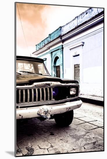 ¡Viva Mexico! Collection - Old Black Jeep and Colorful Street VIII-Philippe Hugonnard-Mounted Photographic Print