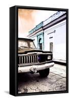 ¡Viva Mexico! Collection - Old Black Jeep and Colorful Street VIII-Philippe Hugonnard-Framed Stretched Canvas