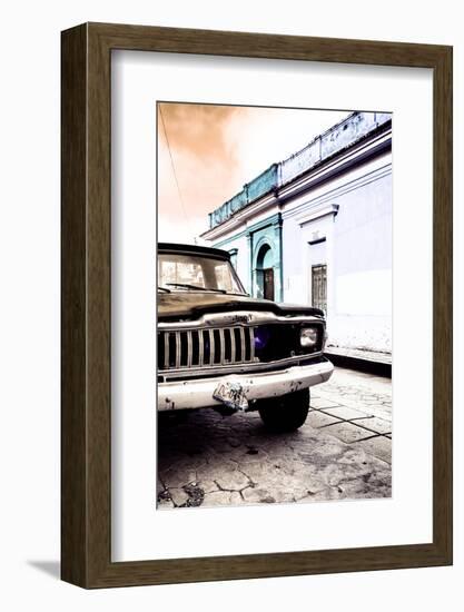 ¡Viva Mexico! Collection - Old Black Jeep and Colorful Street VIII-Philippe Hugonnard-Framed Photographic Print