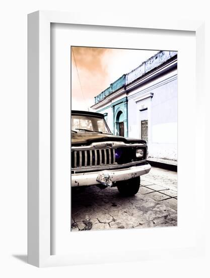 ¡Viva Mexico! Collection - Old Black Jeep and Colorful Street VIII-Philippe Hugonnard-Framed Photographic Print