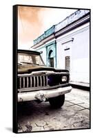 ¡Viva Mexico! Collection - Old Black Jeep and Colorful Street VIII-Philippe Hugonnard-Framed Stretched Canvas