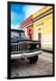 ¡Viva Mexico! Collection - Old Black Jeep and Colorful Street-Philippe Hugonnard-Framed Photographic Print