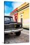 ¡Viva Mexico! Collection - Old Black Jeep and Colorful Street-Philippe Hugonnard-Stretched Canvas