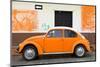 ¡Viva Mexico! Collection - Orange VW Beetle Car and American Graffiti-Philippe Hugonnard-Mounted Photographic Print
