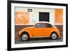 ¡Viva Mexico! Collection - Orange VW Beetle Car and American Graffiti-Philippe Hugonnard-Framed Photographic Print