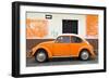 ¡Viva Mexico! Collection - Orange VW Beetle Car and American Graffiti-Philippe Hugonnard-Framed Photographic Print