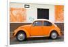 ¡Viva Mexico! Collection - Orange VW Beetle Car and American Graffiti-Philippe Hugonnard-Framed Photographic Print