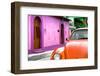 ¡Viva Mexico! Collection - Orange VW Beetle Car and Colorful House-Philippe Hugonnard-Framed Photographic Print