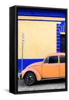 ¡Viva Mexico! Collection - Orange VW Beetle Car and Colorful Wall-Philippe Hugonnard-Framed Stretched Canvas