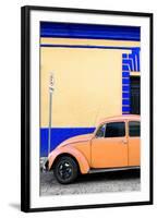 ¡Viva Mexico! Collection - Orange VW Beetle Car and Colorful Wall-Philippe Hugonnard-Framed Photographic Print