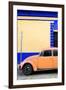 ¡Viva Mexico! Collection - Orange VW Beetle Car and Colorful Wall-Philippe Hugonnard-Framed Photographic Print