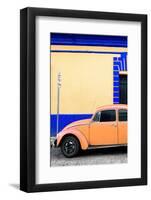 ¡Viva Mexico! Collection - Orange VW Beetle Car and Colorful Wall-Philippe Hugonnard-Framed Photographic Print