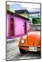 ¡Viva Mexico! Collection - Orange VW Beetle Car in a Colorful Street-Philippe Hugonnard-Mounted Photographic Print