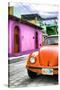 ¡Viva Mexico! Collection - Orange VW Beetle Car in a Colorful Street-Philippe Hugonnard-Stretched Canvas