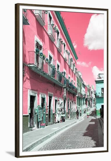 ¡Viva Mexico! Collection - Pink Street Scene - Guanajuato-Philippe Hugonnard-Framed Premium Photographic Print