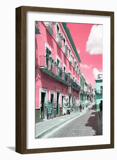 ¡Viva Mexico! Collection - Pink Street Scene - Guanajuato-Philippe Hugonnard-Framed Photographic Print