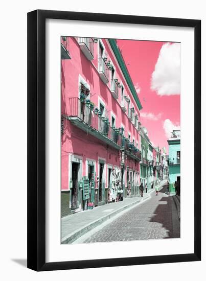 ¡Viva Mexico! Collection - Pink Street Scene - Guanajuato-Philippe Hugonnard-Framed Photographic Print