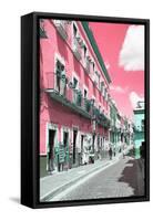 ¡Viva Mexico! Collection - Pink Street Scene - Guanajuato-Philippe Hugonnard-Framed Stretched Canvas