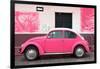 ¡Viva Mexico! Collection - Pink VW Beetle Car and American Graffiti-Philippe Hugonnard-Framed Photographic Print