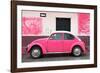 ¡Viva Mexico! Collection - Pink VW Beetle Car and American Graffiti-Philippe Hugonnard-Framed Photographic Print