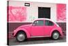 ¡Viva Mexico! Collection - Pink VW Beetle Car and American Graffiti-Philippe Hugonnard-Stretched Canvas