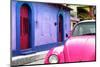 ¡Viva Mexico! Collection - Pink VW Beetle Car and Colorful House-Philippe Hugonnard-Mounted Photographic Print