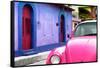 ¡Viva Mexico! Collection - Pink VW Beetle Car and Colorful House-Philippe Hugonnard-Framed Stretched Canvas