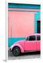 ¡Viva Mexico! Collection - Pink VW Beetle Car and Colorful Wall-Philippe Hugonnard-Framed Photographic Print