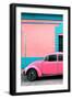 ¡Viva Mexico! Collection - Pink VW Beetle Car and Colorful Wall-Philippe Hugonnard-Framed Photographic Print