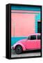 ¡Viva Mexico! Collection - Pink VW Beetle Car and Colorful Wall-Philippe Hugonnard-Framed Stretched Canvas