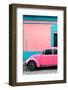 ¡Viva Mexico! Collection - Pink VW Beetle Car and Colorful Wall-Philippe Hugonnard-Framed Photographic Print