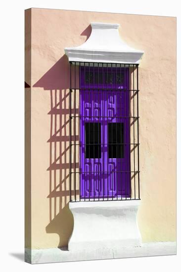 ¡Viva Mexico! Collection - Purple Window and Apricot Wall in Campeche-Philippe Hugonnard-Stretched Canvas