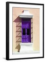 ¡Viva Mexico! Collection - Purple Window and Apricot Wall in Campeche-Philippe Hugonnard-Framed Photographic Print