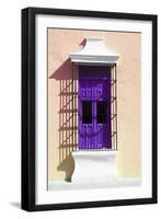 ¡Viva Mexico! Collection - Purple Window and Apricot Wall in Campeche-Philippe Hugonnard-Framed Photographic Print