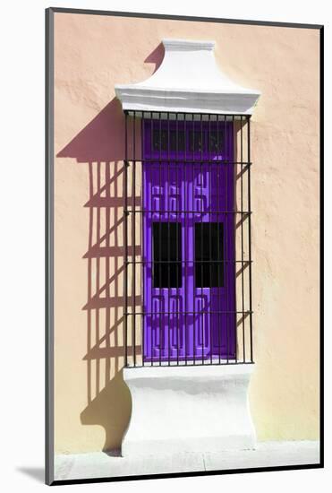 ¡Viva Mexico! Collection - Purple Window and Apricot Wall in Campeche-Philippe Hugonnard-Mounted Photographic Print