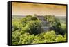 ¡Viva Mexico! Collection - Pyramid in Mayan City at Sunset of Calakmul-Philippe Hugonnard-Framed Stretched Canvas