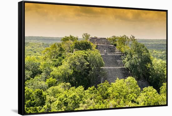 ¡Viva Mexico! Collection - Pyramid in Mayan City at Sunset of Calakmul-Philippe Hugonnard-Framed Stretched Canvas