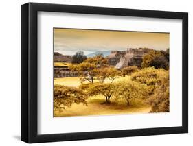 ¡Viva Mexico! Collection - Pyramid of Monte Alban with Fall Colors-Philippe Hugonnard-Framed Photographic Print