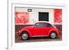 ¡Viva Mexico! Collection - Red VW Beetle Car and American Graffiti-Philippe Hugonnard-Framed Photographic Print