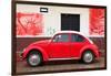 ¡Viva Mexico! Collection - Red VW Beetle Car and American Graffiti-Philippe Hugonnard-Framed Photographic Print