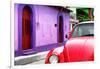 ¡Viva Mexico! Collection - Red VW Beetle Car and Colorful House-Philippe Hugonnard-Framed Photographic Print