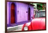 ¡Viva Mexico! Collection - Red VW Beetle Car and Colorful House-Philippe Hugonnard-Framed Photographic Print