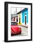 ¡Viva Mexico! Collection - Red VW Beetle Car and Colorful Houses II-Philippe Hugonnard-Framed Photographic Print